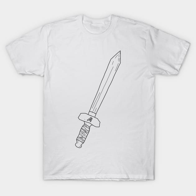 Art / Arthur Leywin First Training Wooden Sword Black Lineart Vector from the Beginning After the End / TBATE Manhwa T-Shirt by itsMePopoi